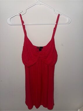 Forever 21 Red Knot-Front Tank Top
